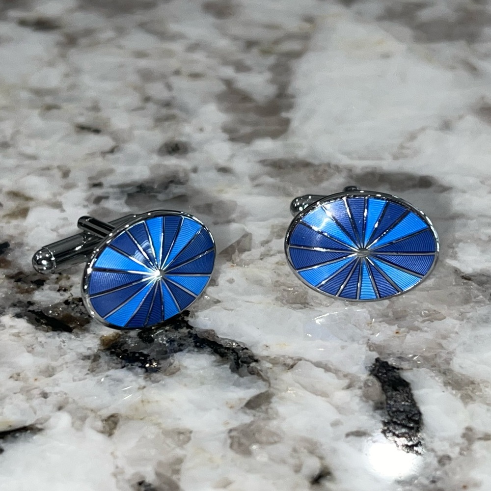 Blue cuff links